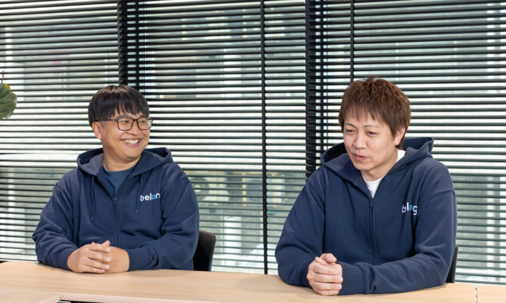 株式会社Belong 田嶋瑠土さん・大芝直樹さん、withwork香川早紀のインタビュー風景
